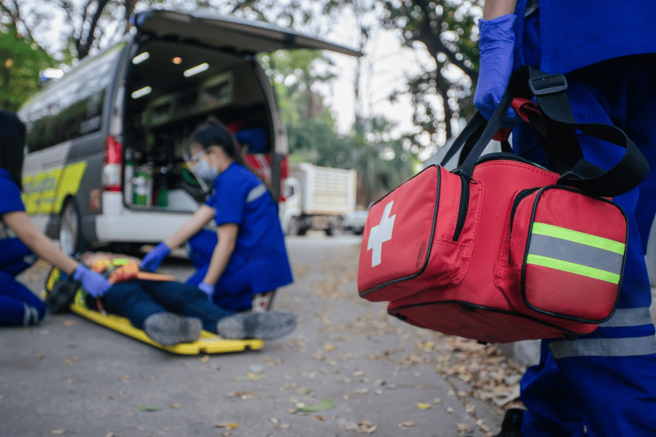 WorkCover support for injured worker receiving emergency care after workplace accident.