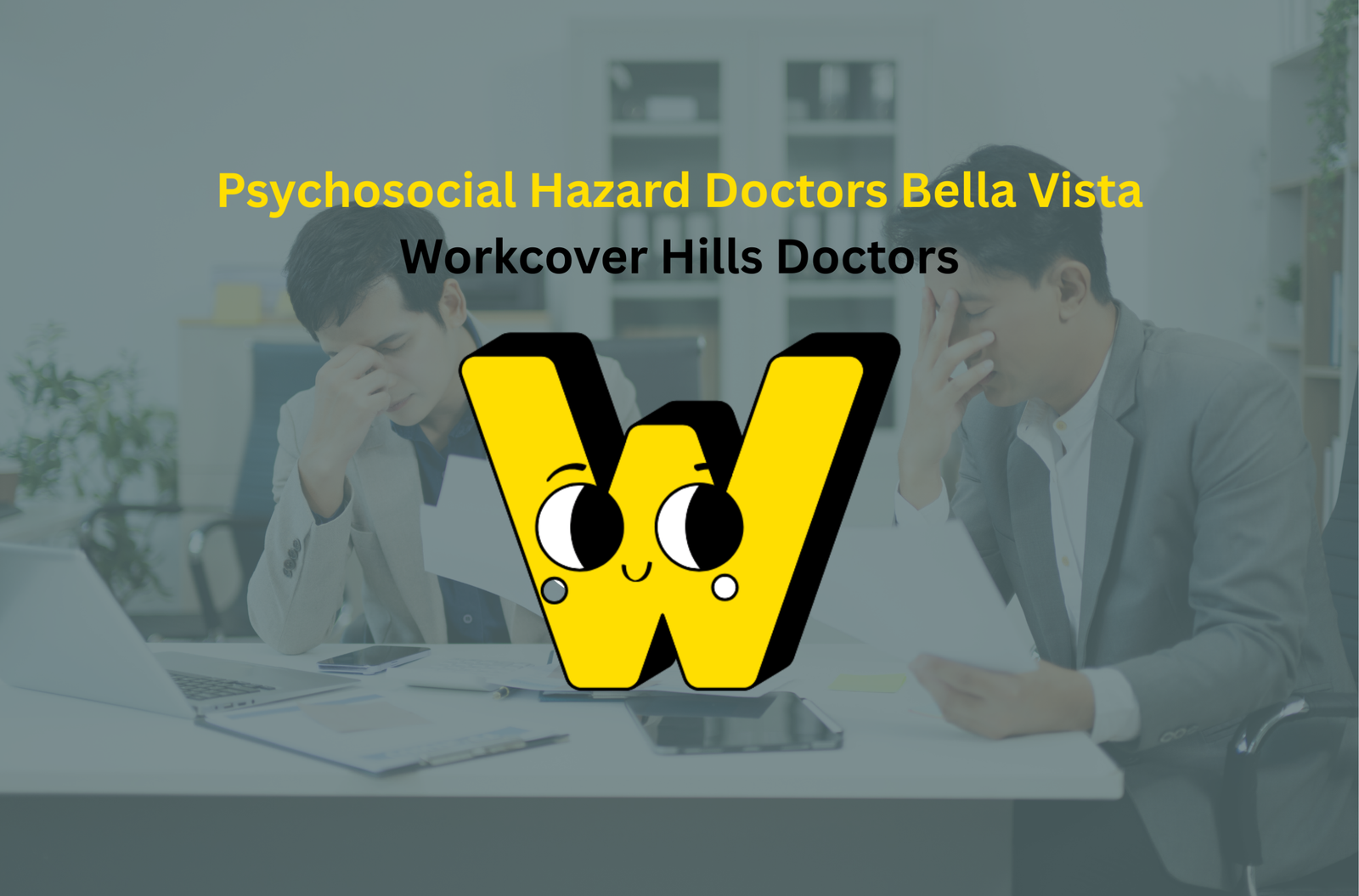 horizontal workcover Advice & Support Dural banner showing a WorkCover claim form, hard hat and tools in the background with Workcover Hills Doctors logo.